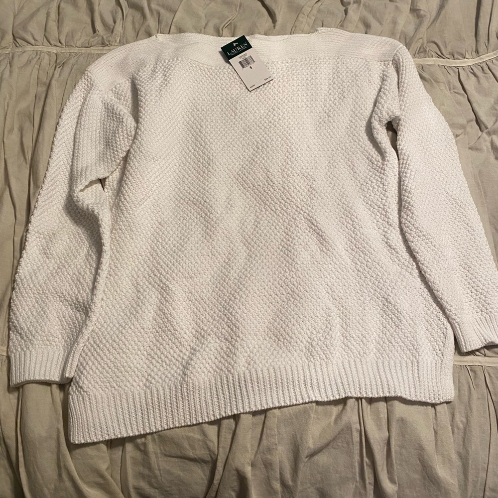 *NWT* White Knit Ralph Lauren Sweater - size S